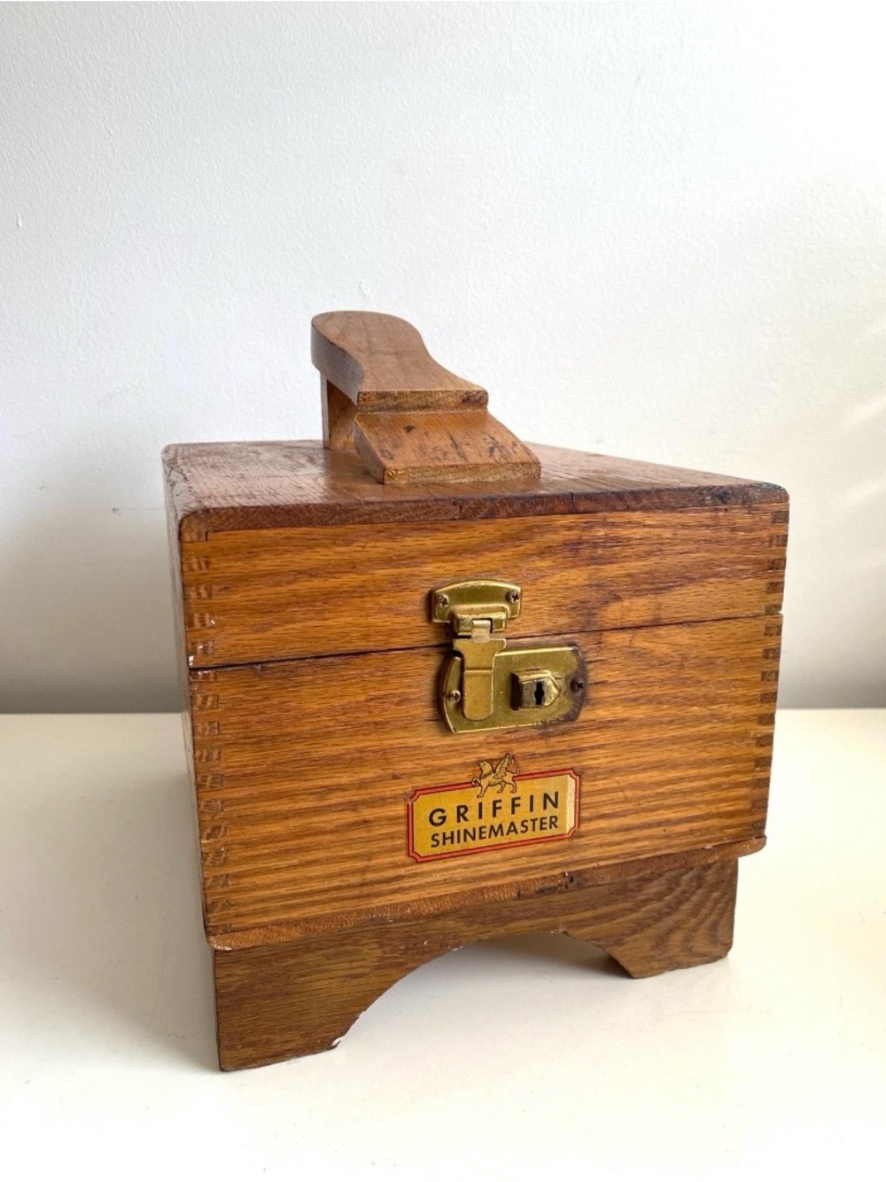 Griffin Shinemaster Wooden Shoe Shine Box - Natural Wood